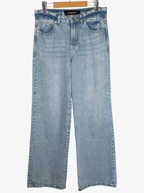 INDIGO REIN Wide Leg High Rise Denim Jeans - Blue - Size 9/28